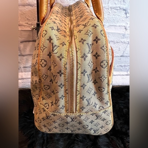 LOUIS VUITTON Blue Monogram Mini Marie Mini Lin Boston Bag - Picture 2 of 14